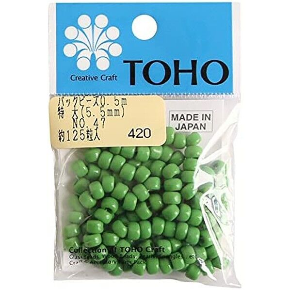 特大ビーズ 糸通しビーズ 外径約5.5mm 0.5m(約125粒)入り Col.47