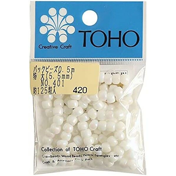 特大ビーズ 糸通しビーズ 外径約5.5mm 0.5m(約125粒)入り Col.401