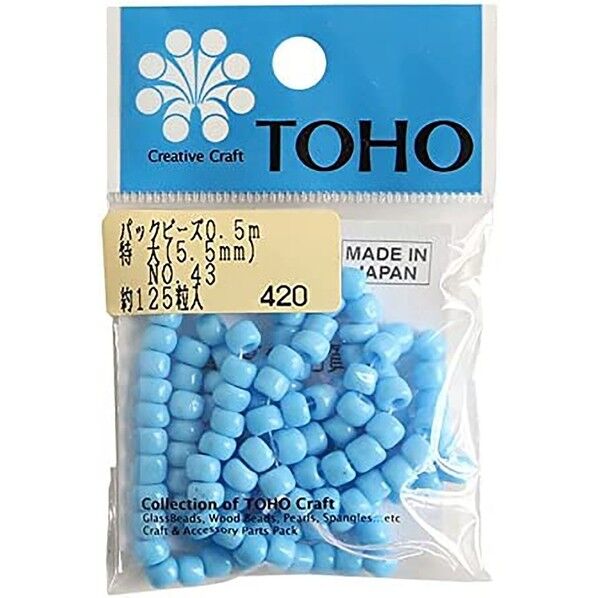 特大ビーズ 糸通しビーズ 外径約5.5mm 0.5m（約125粒）入り Col.43