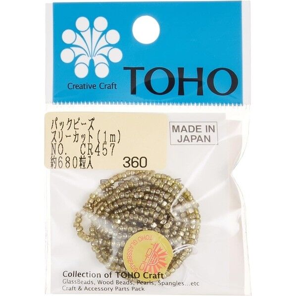 スリーカットビーズ 糸通しビーズ 外径約2.2mm 1m入り Col.CR457