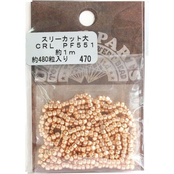 PFビーズ スリーカット大 外径約3mm 約1m 約480粒入 Col.PF551