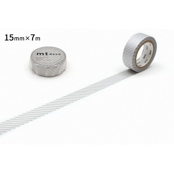 カモ井(カモイ) mt 1P ストライプ・シルバー 15mm×7m MT01D146R 1個
