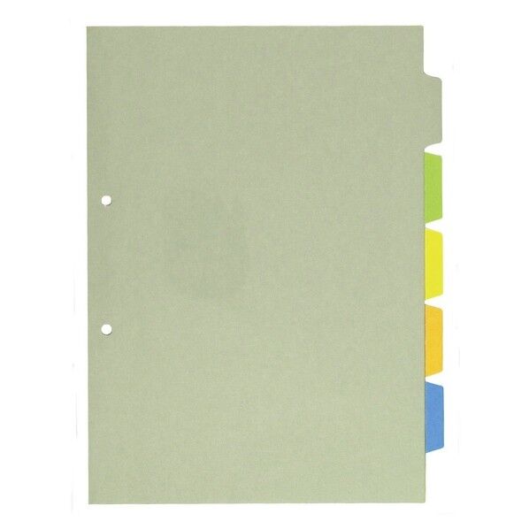 カバ-付きカラ-インデックス A4タテ型 5色5山5枚1組 2穴 907-2C 1