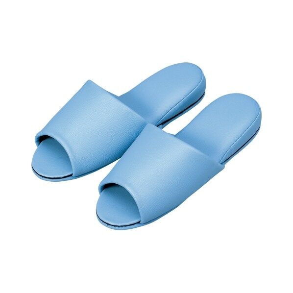 抗菌レザー調スリッパ前開き