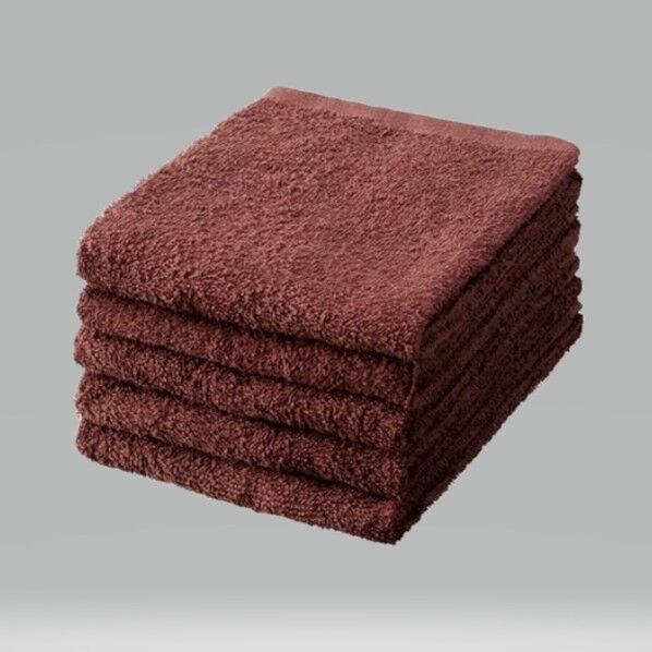 フェイスタオル5枚入り ダークブラウン 8307 1P.