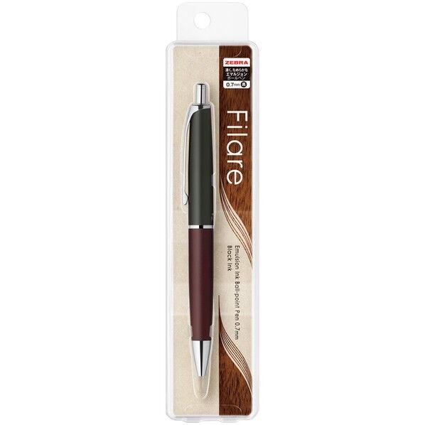 エマルジョンボールペン フィラーレWD ノック式ボールペン ウッドブラック P-BA76-WDBK 1本