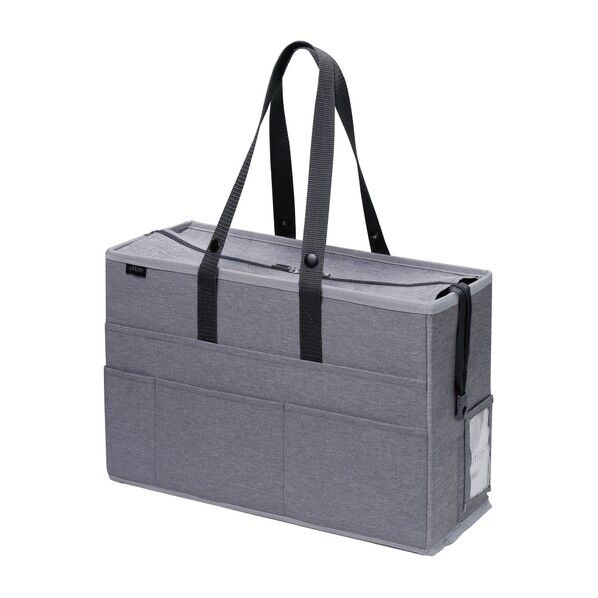 フタ付キャビネットバッグ A4ノートPC対応 ユートリム グレー 400×260×160mm UT-1091-GL 1個