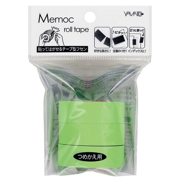 メモックロールテープ蛍光15ミリ詰替LI