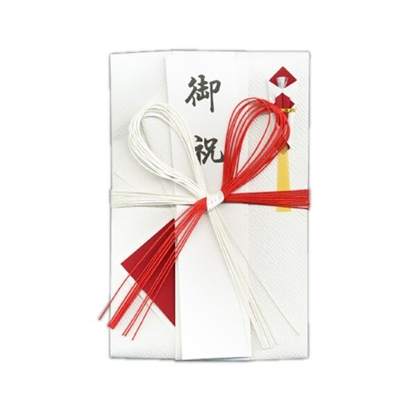 檀紙中金封 紅白10本 花結び