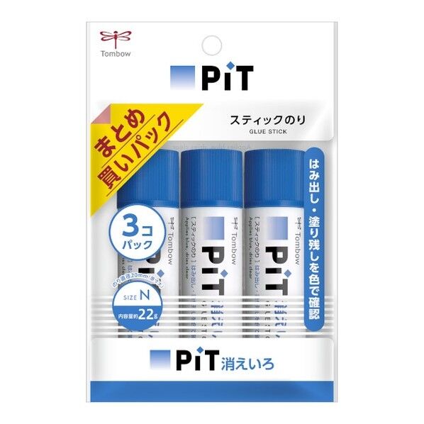 トンボ鉛筆 スティック糊消えいろピットN 3Pパック HCA-322 1個...