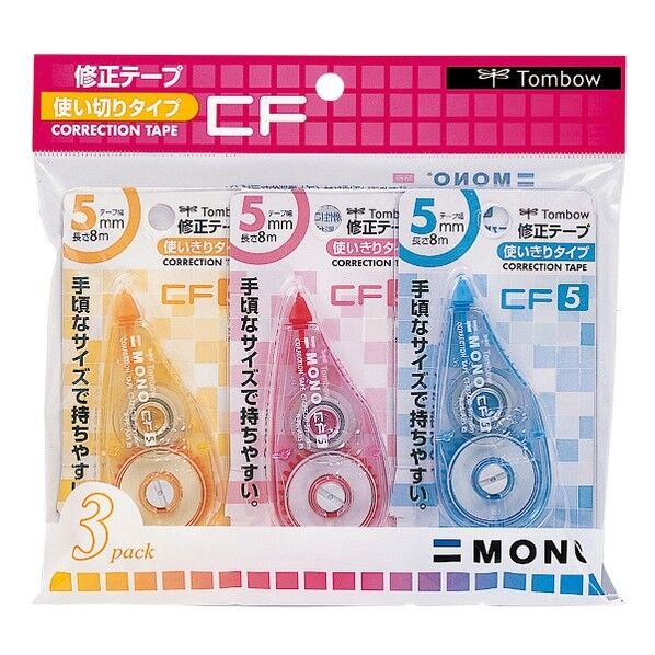 トンボ鉛筆 修正テープCF5C 3色 KCA-321 3本...