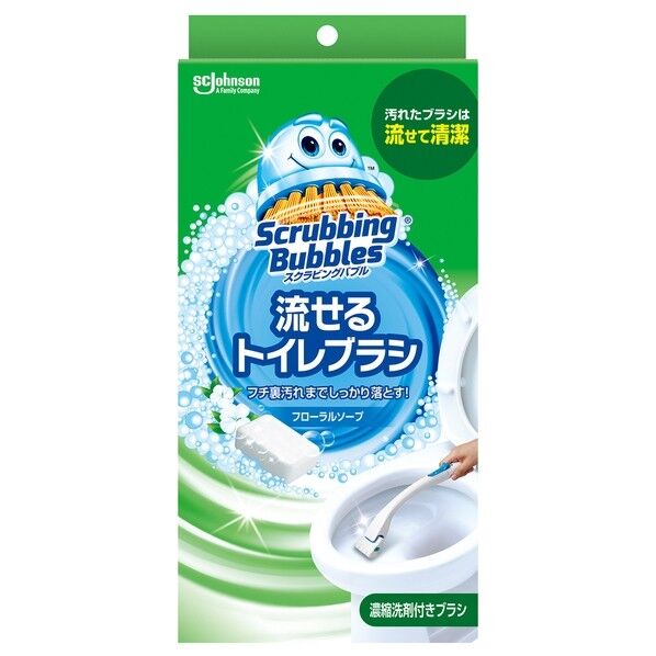 ジョンソン スクラビングバブルシャット流せるトイレブラシ 本体+替えブラシ4個 245888 1個