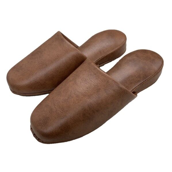 高級レザー調スリッパ ダークブラウン 10800047 1足...