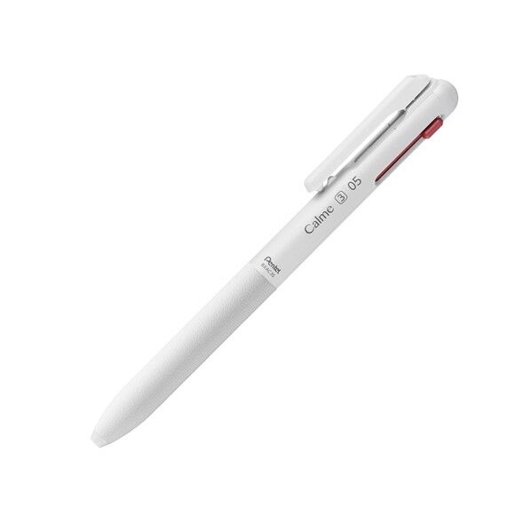 ぺんてる Calme3色ボールペン グレイッシュホワイト軸05 BXAC35W 1本...