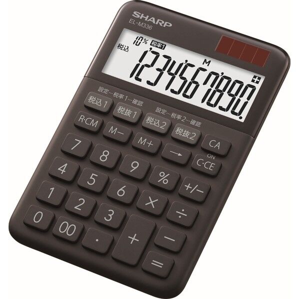 シャープ ミニナイスサイズ電卓 100×22.6×149.5mm EL-M336-BX 1台...