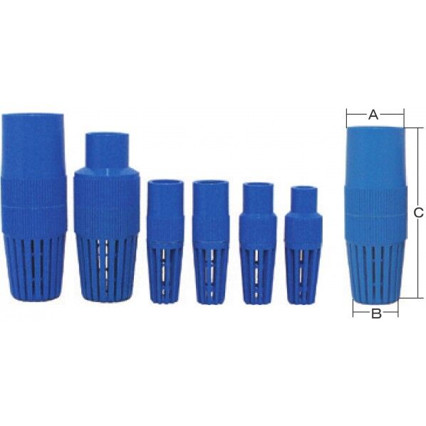 樹脂(PVC)製 フートバルブ ネジ式 1/2(15A) 48FVN015P 1個