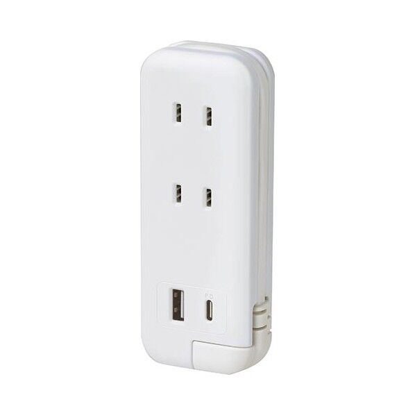 ソニック ポータブルコンセント USB-C 48×126×26mm ホワイト UL-6357-W 1個