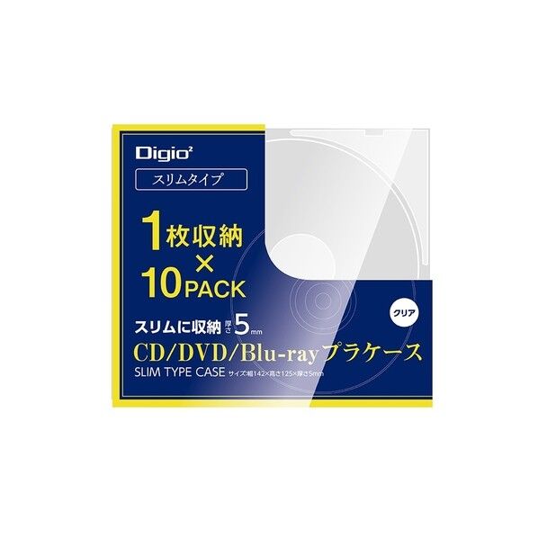 ナカバヤシ CD/DVDプラケーススリムタイプ 10パック CD-093-10C 1個