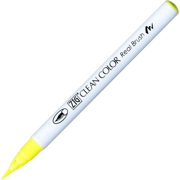 呉竹 ZIG クリーンカラーリアルブラッシュ 154×13mm 蛍光イエロー RB-6000AT-001 1本