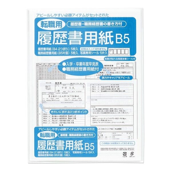 転職用履歴書用紙 B5