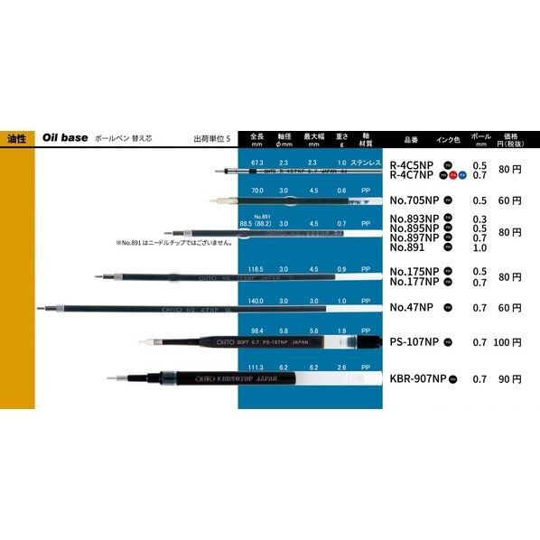 ニードルポイント替芯0.7 黒 R-4C7NPクロ 1本...