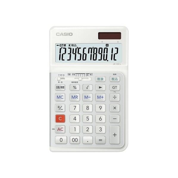 人間工学電卓左手用 JE-12D-L-WE JE-12D-L-WE-N 1点