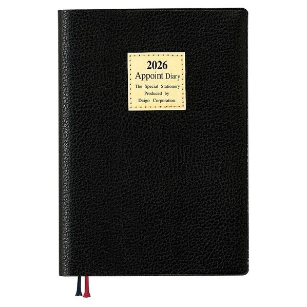 アポイント 2026 アポイント 1Mホリゾンタル◆ A6 ブラック E1302 1冊