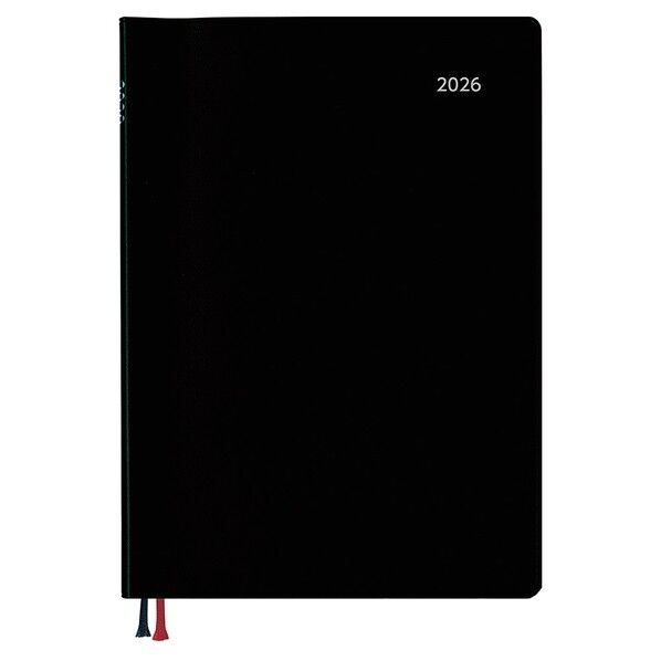 2026 アポイント 文字大 A5 1W+横罫 ブラック◆