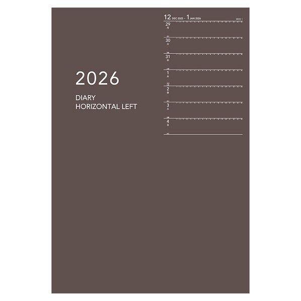 2026 アホﾟイントノートタイフﾟ A5 1週間+横罫 フﾞラウン◆