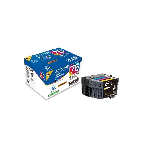 エプソン EPSON IC4CL76 対応ジットリサイクルインクカートリッジ 4色パック 4色パック(ブラック・シアン・マゼンタ・イエロー) JIT-AE764P 1個