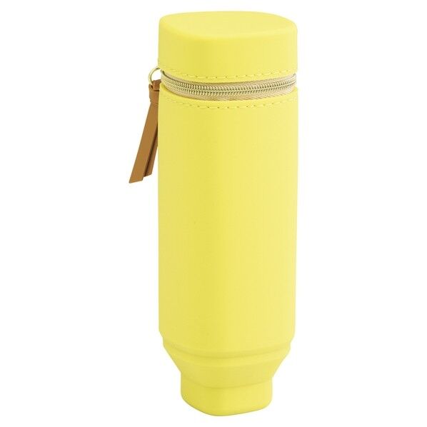 Bloomin スタンドペンケース(スクエアタイプ) レモンイエロー 55×55×170mm A-7732 1個