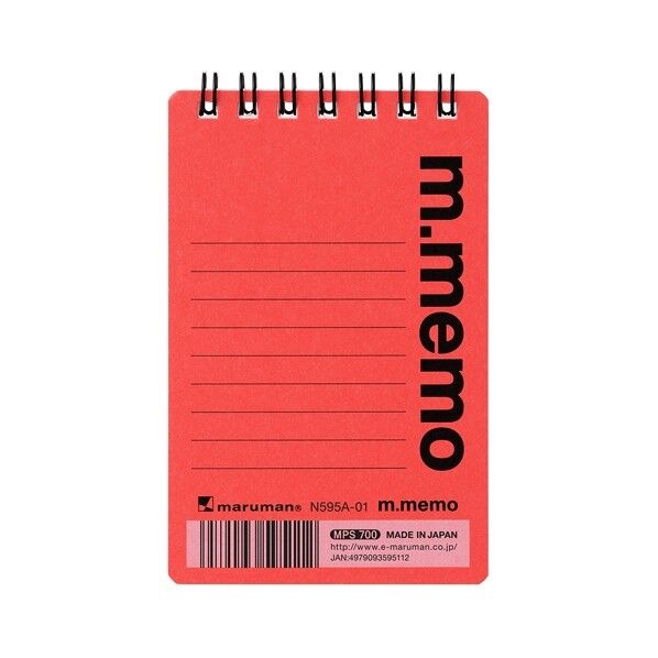 エムメモ A7 レッド 108×68×5mm N595A-01 1点