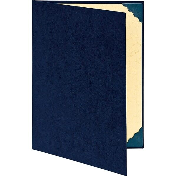 証書ファイル 布クロス貼り(スエード調)タイプ A4判 紺 226×319×15mm FSS-A4-B 1冊