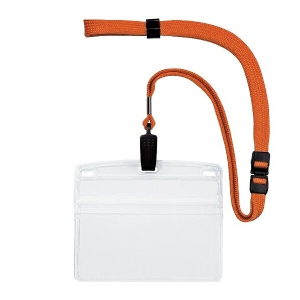 吊り下げ名札 クリップ式 ソフトヨコ特大 1枚入 橙 NL-21P-RG 1枚