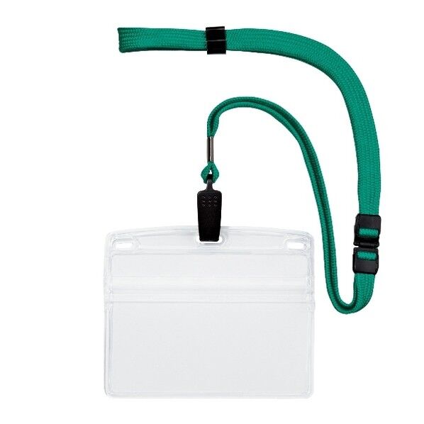 吊り下げ名札 クリップ式 ソフトヨコ特大 緑 177x158x42mm NL-21P-GN 1枚