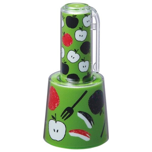 ネーム9着せ替えパーツリンゴ柄Yグリーン