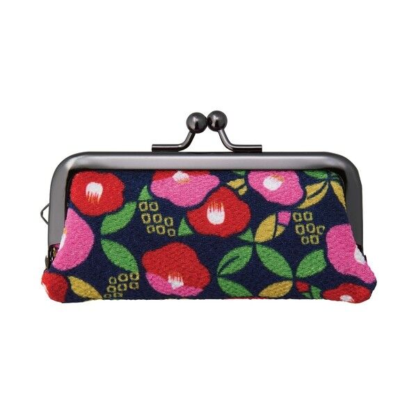 印鑑ケースF 横入 椿七宝柄 紺