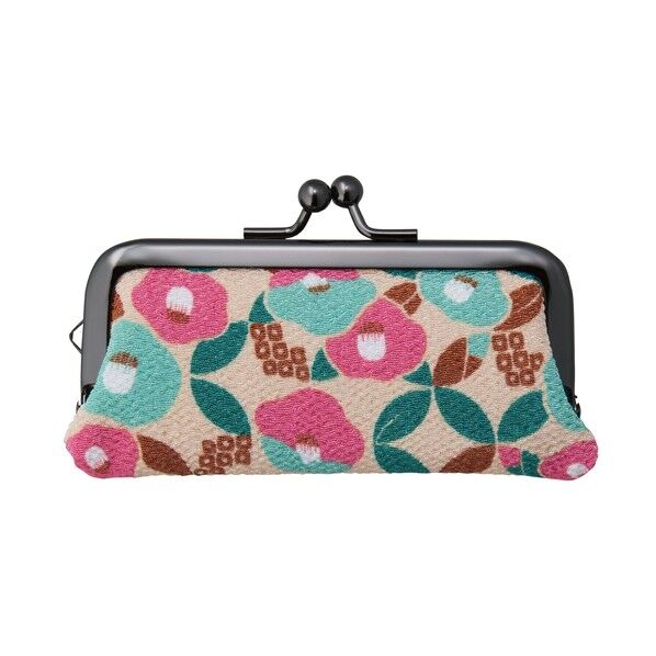 印鑑ケースF 横入 椿七宝柄 薄茶