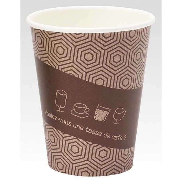 厚紙カップ カフェ柄 50個 9オンス XAT0101 1個