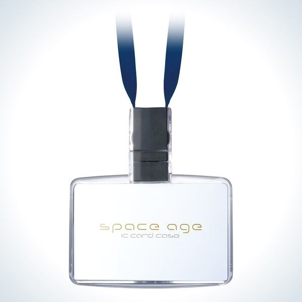 スペースエイジ リールタイプカードホルダー ブルー EX-2735-B 1個