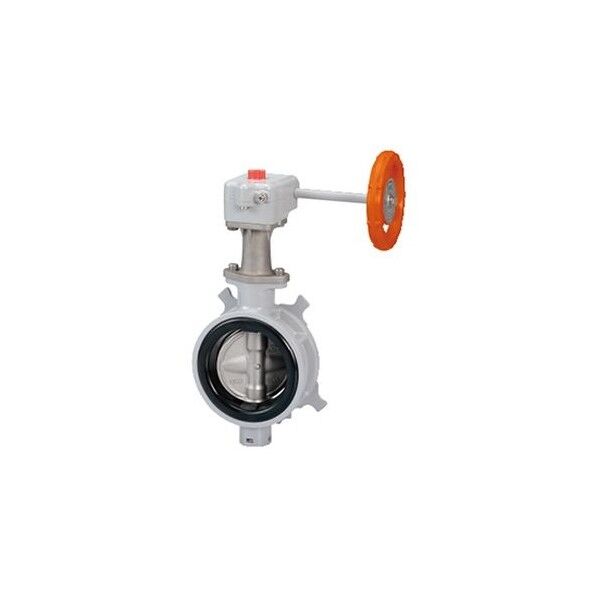 キッツ アルミ弁体SCSバタ弁【ギア式・FKM・ロングネック・給湯用】