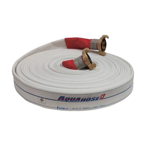 散水/消防用 1.3MPa ホース『ゴルフ』(内面ゴム引き)黄銅製中島式金具付(アルミ加締)