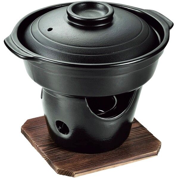 和ごころ懐石 陶器製スキヤキ鍋コンロ付セット 474206