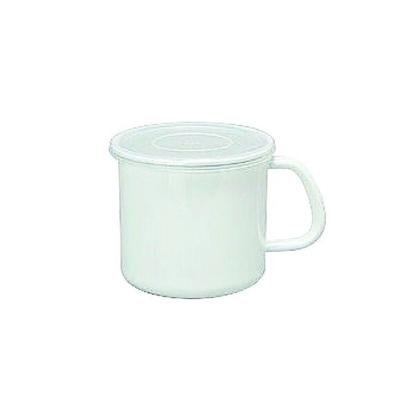 White Series琺瑯持ち手付ストッカー丸型 （シール蓋付） 475012