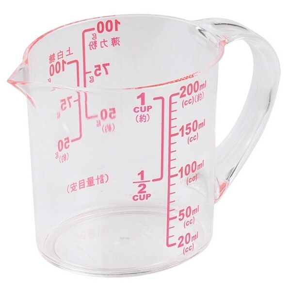 ENJOY KITCHEN 大きい目盛 耐熱計量カップ 200ml C-4741 1個
