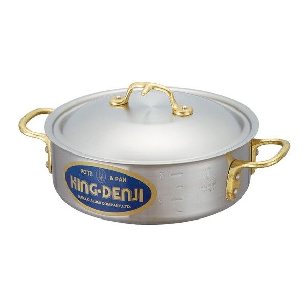 アルミ キング 浅型 片手鍋(目盛付)15cm 94000 1個