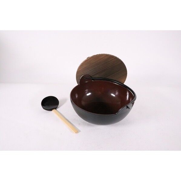 ヤマガ鍋(内茶ホーロー仕上) 21cm(杓子付) QYM02021 1個