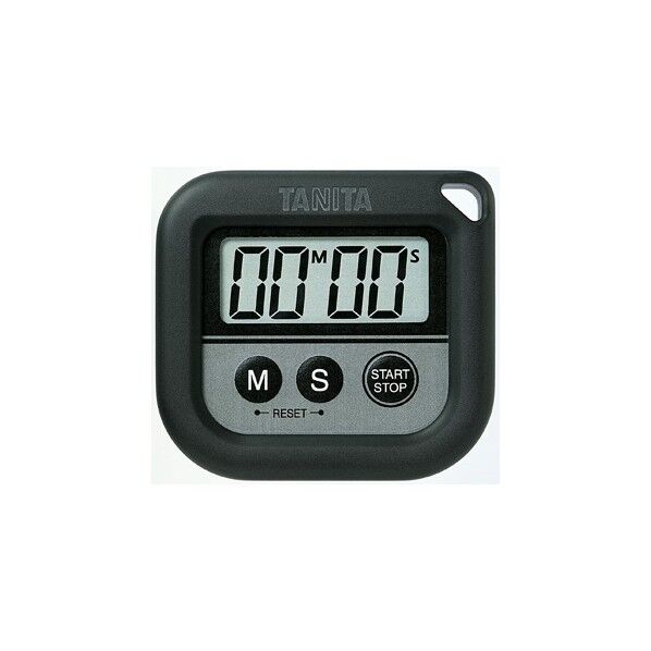 タニタ 丸洗いタイマー(100分計) ブラック TD-376N-BK 1個