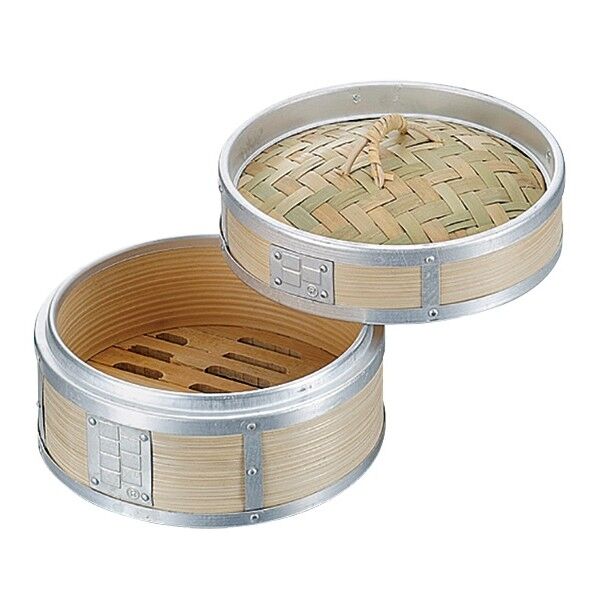 アルミ渕巻中華ミニセイロ 身 11.5cm 外径（内径）×高さ（深さ）mm:φ120（102）×H60（42） 1点