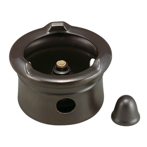 黒釉丸型コンロアルコール用 外径×高さmm:180×H125 1点